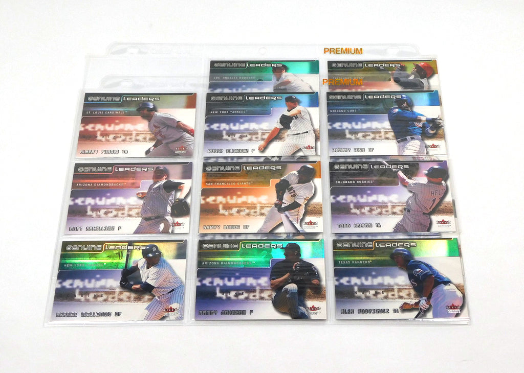 2002 Fleer Genuine Leaders Baseball Insert Set (15) in Album Sheets