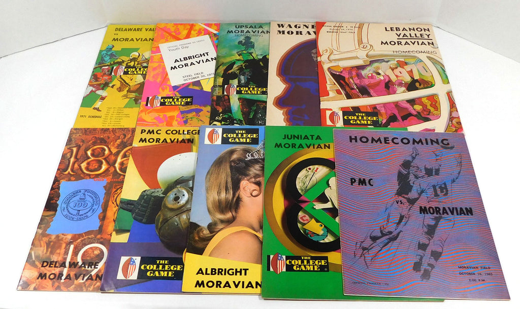 Lot of (30) Different 1965 to 1971 Moravian College Football Programs Pic2