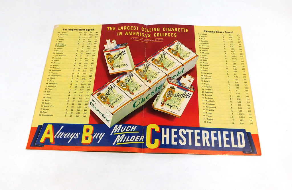 1950 Chicago Bears at Los Angeles Rams NFL Football Program 12-17-50 Pic2