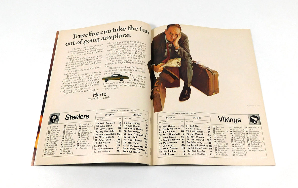 1967 Minnesota Vikings at Pittsburgh Steelers NFL Football Program 11-26-67 Pic2