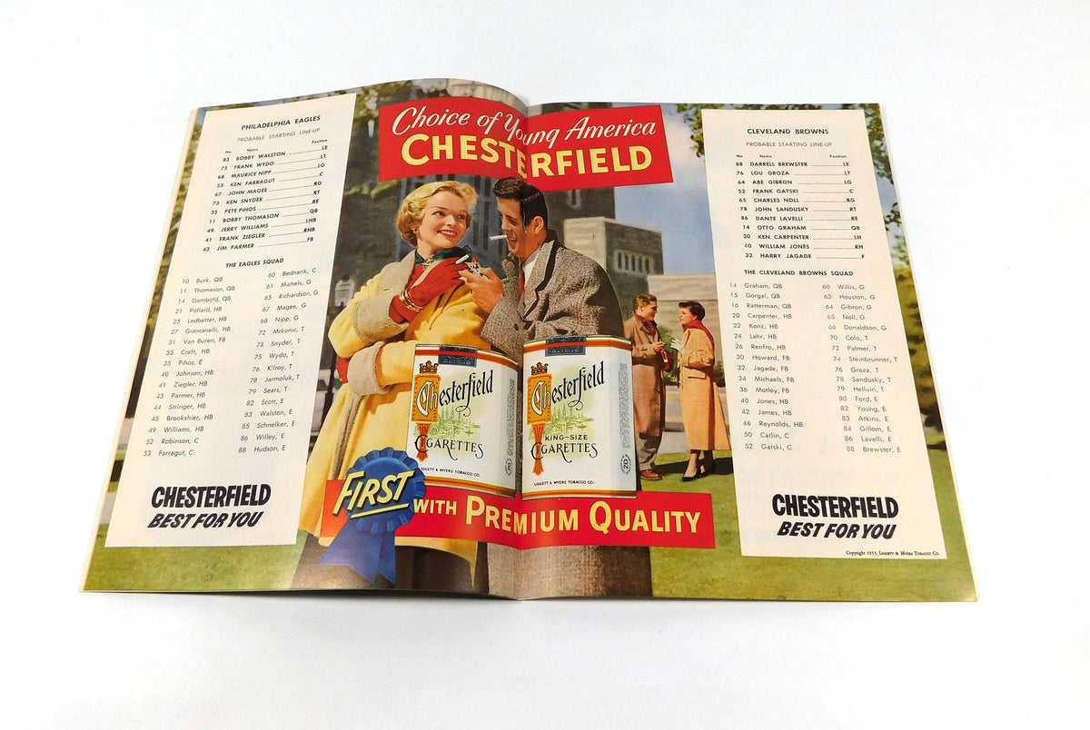 1953 Cleveland Browns at Philadelphia Eagles NFL Football Program 12-13-53 Pic2