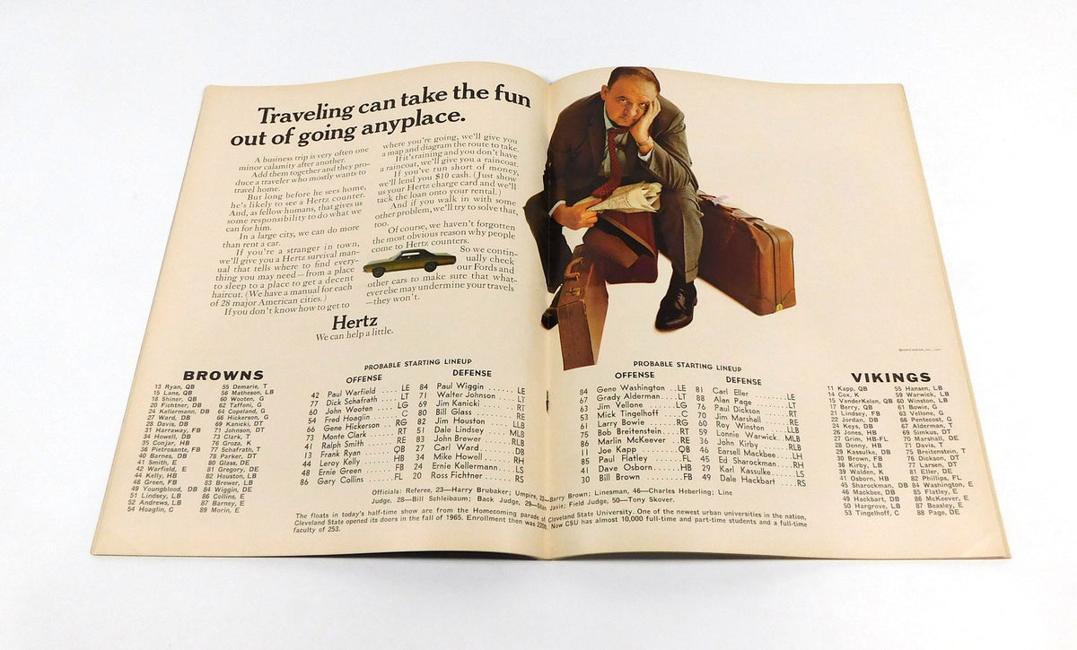 1967 Minnesota Vikings at Cleveland Browns NFL Football Program 11-19-67 Pic2