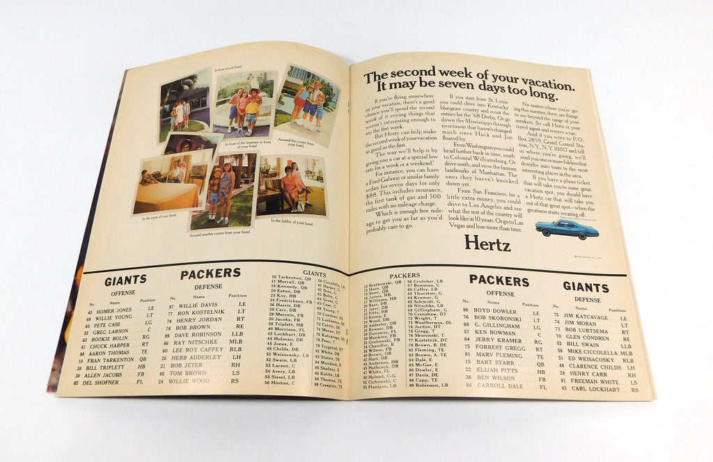 1967 New York Giants at Green Bay Packers NFL Football Program 9-9-67 Pic2