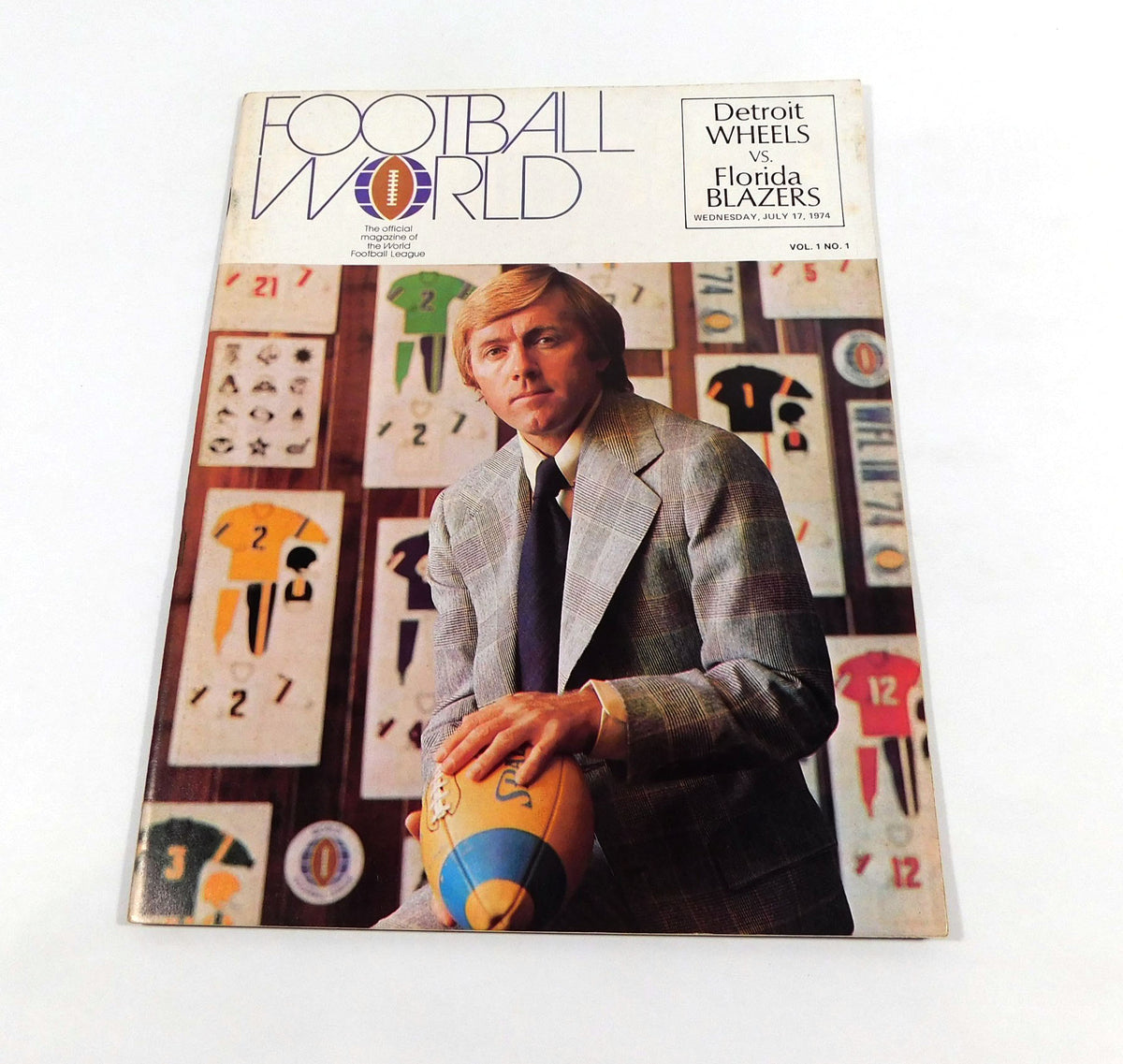 1974 Florida Blazers at Detroit Wheels WFL Football Program 7-17-74
