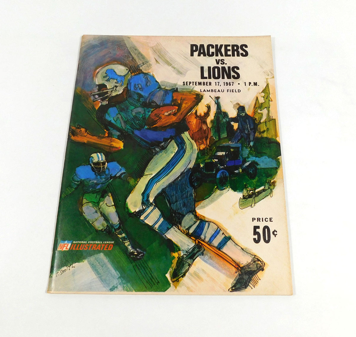 1967 Detroit Lions at Green Bay Packers NFL Football Program 9-17-67