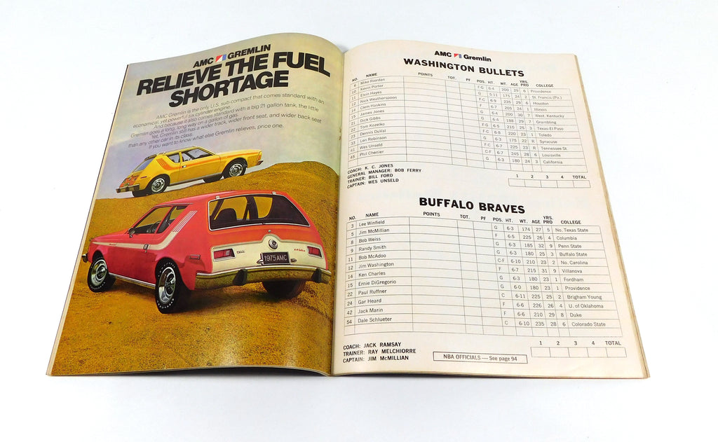 1974-75 Buffalo Braves vs Washington Bullets NBA Basketball Playoff Program Pic2