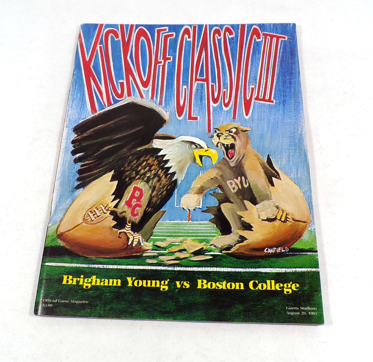1985 Brigham Young BYU v Boston Kickoff Classic College Football Program 8-29-85