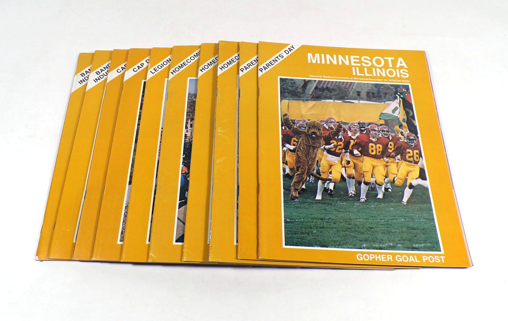 Lot of (11) Assorted 1978 Minnesota College Football Programs