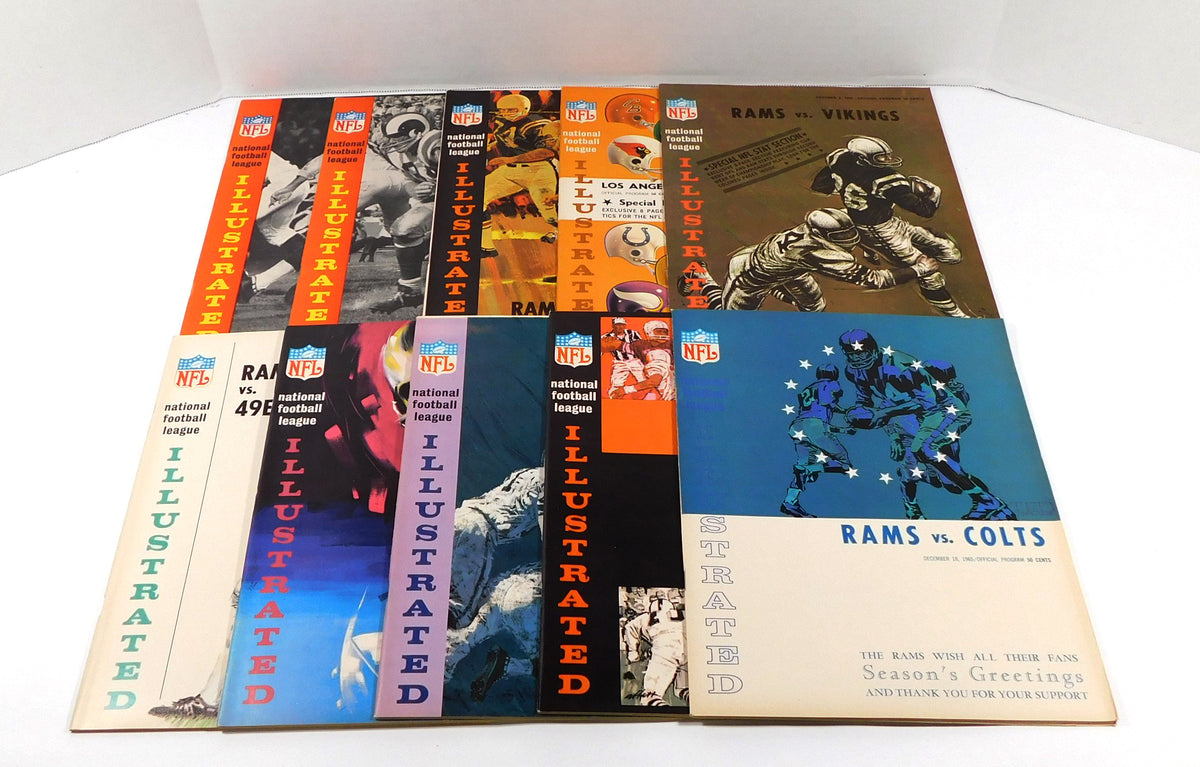 Lot of (10) Different 1965 Los Angeles Rams NFL Football Programs DA065632