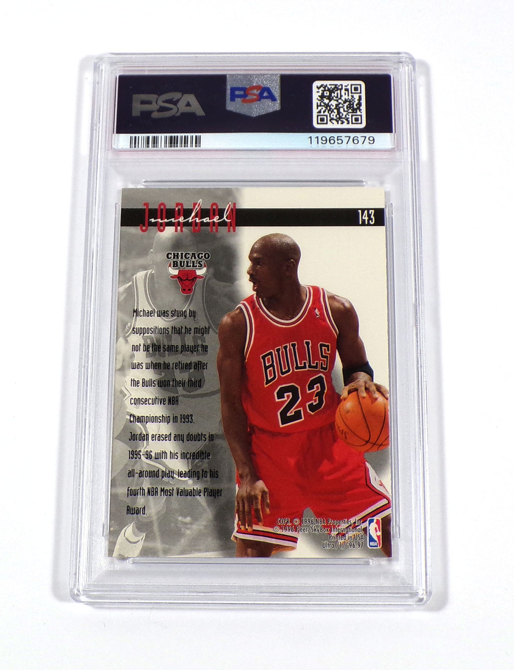 1996-97 Fleer Ultra Michael Jordan #143 Bulls PSA 8 Pic2