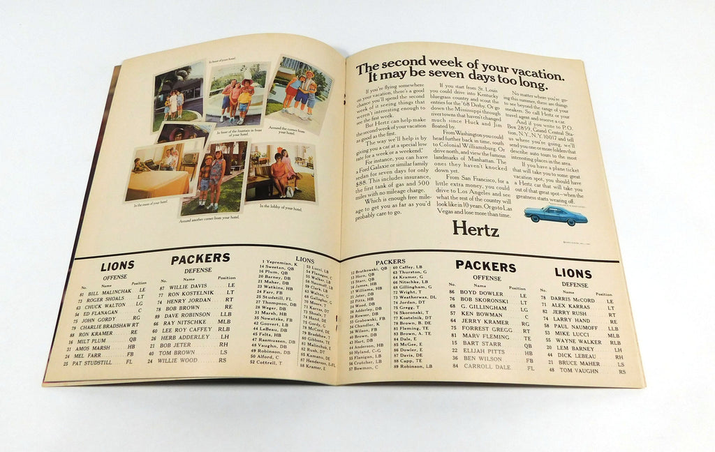 1967 Detroit Lions at Green Bay Packers NFL Football Program 9-17-67 Pic2