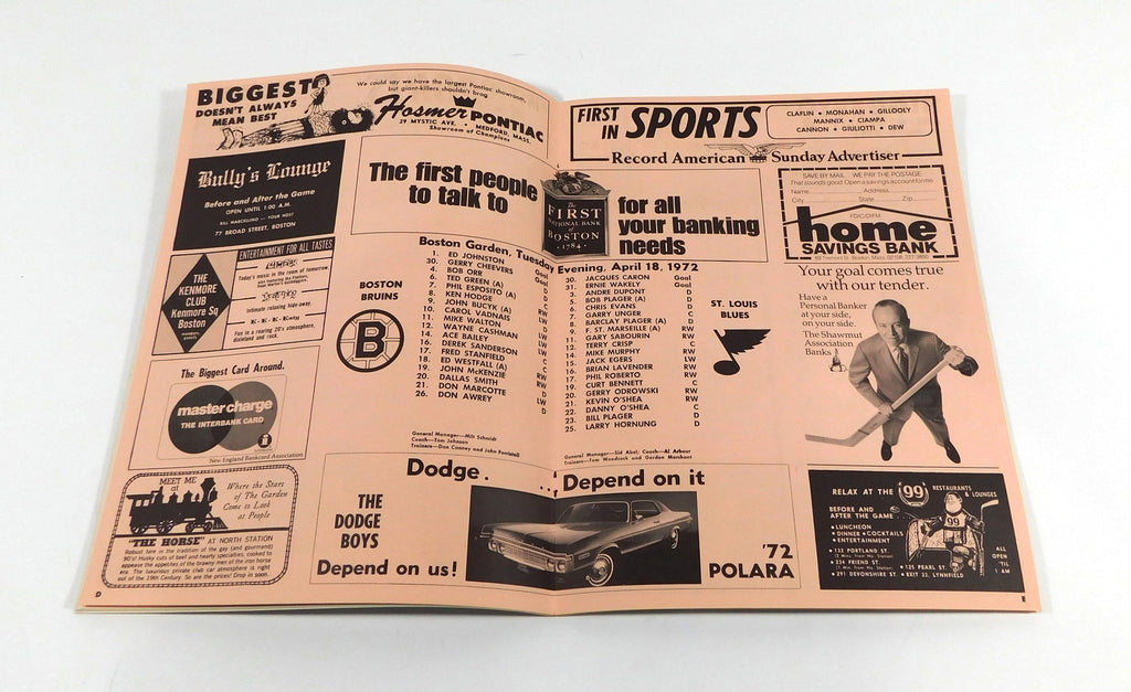 1971-72 St. Louis Blues vs Boston Bruins NHL Hockey Playoff Program 4-18-72 Pic2