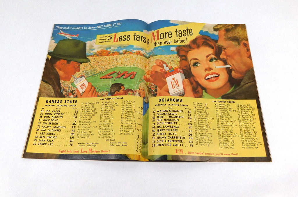 1958 Kansas State at Oklahoma College Football Program 10-25-58 Pic2