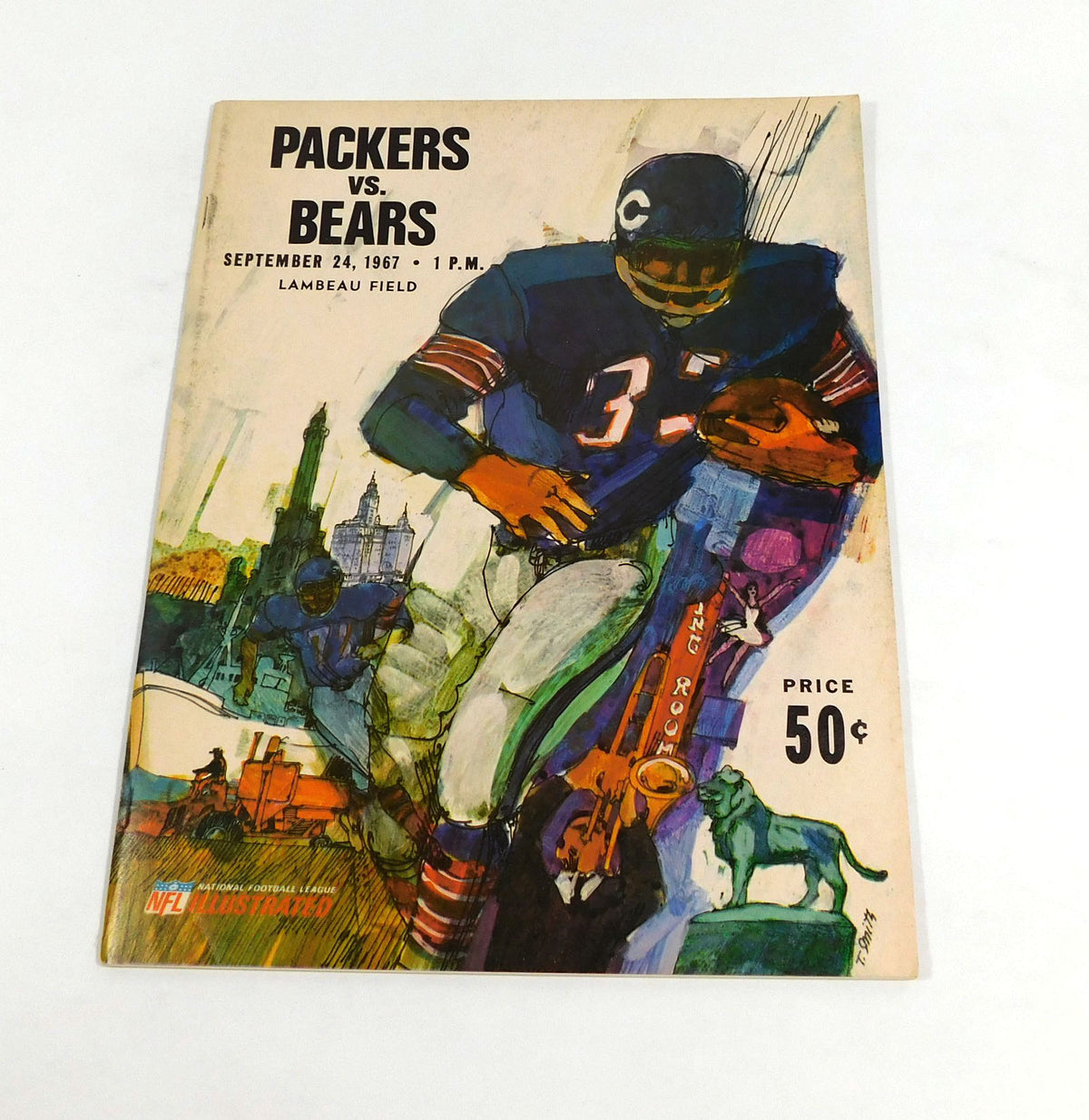 1967 Chicago Bears at Green Bay Packers NFL Football Program 9-24-67