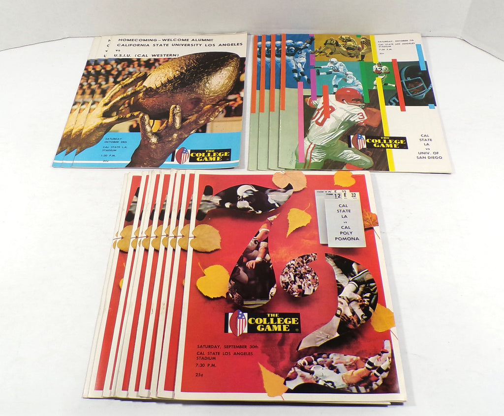 Lot of (18) Assorted 1972 California State LA College Football Programs Pic2