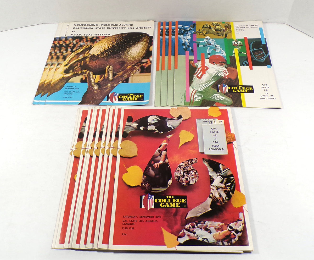 Lot of (18) Assorted 1972 California State LA College Football Programs Pic2