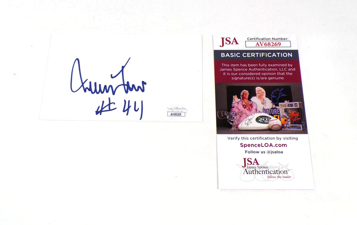 Jerry West Signed 3 x 5 Index Card JSA Auto