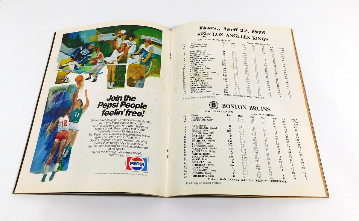 1975-76 Los Angeles Kings vs Boston Bruins NHL Hockey Playoff Program 4-22-76 Pic2