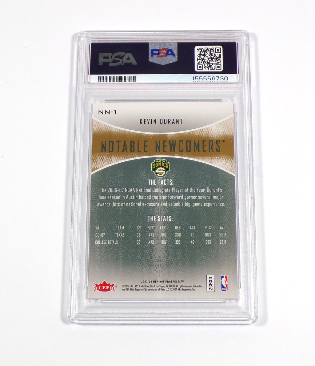 2007-08 Fleer Hot Prospects Kevin Durant Rookie Notable Newcomers #NN1 PSA 7 Pic2