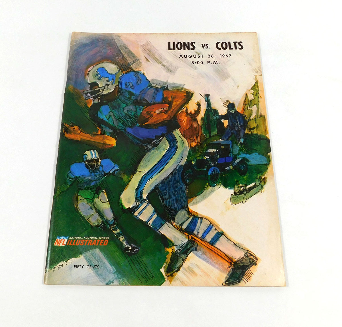 1967 Baltimore Colts at Detroit Lions NFL Football Program 8-26-67