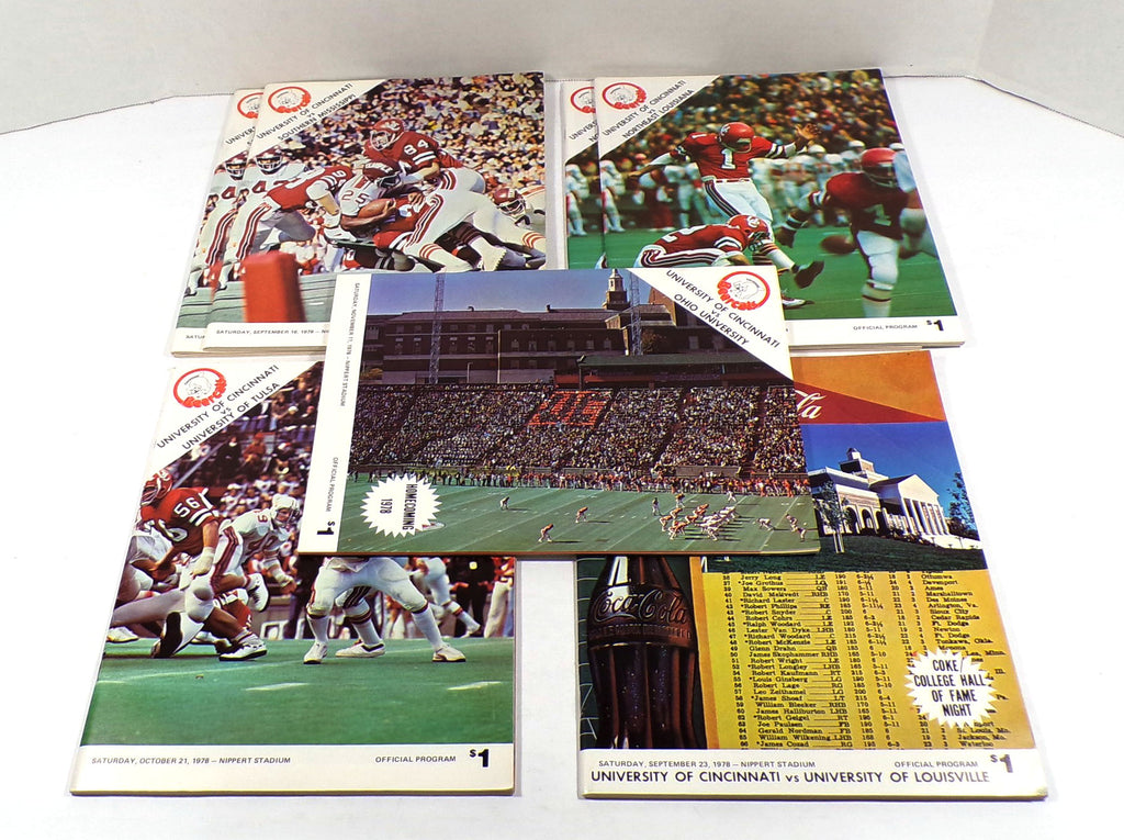 Lot of (7) Assorted 1978 University of Cincinnati College Football Programs Pic2
