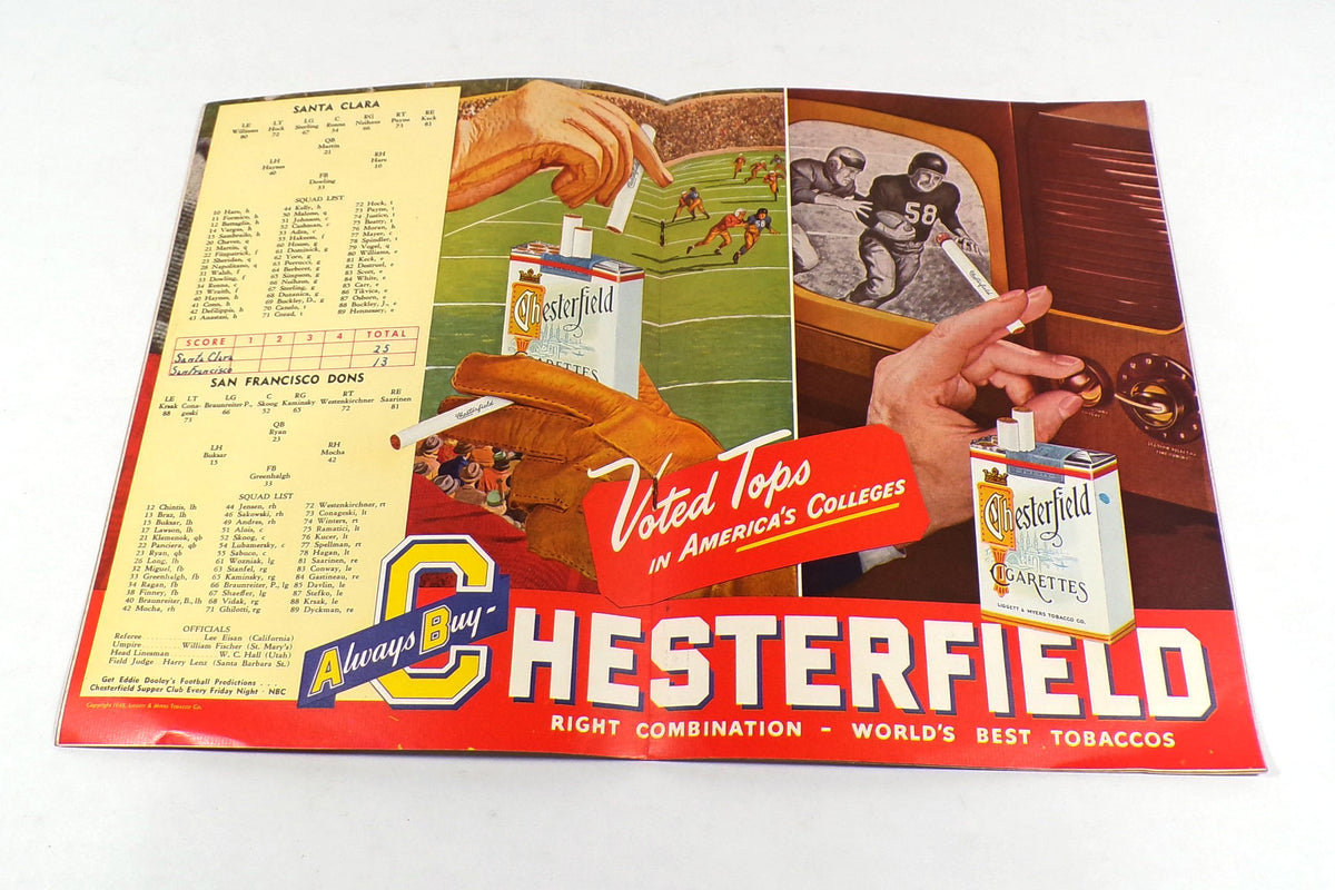 1948 Santa Clara at San Francisco College Football Program 10-31-48 Pic2