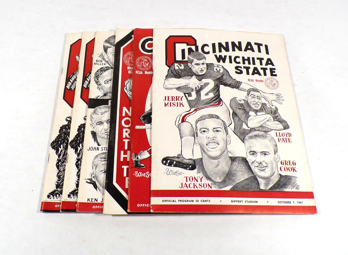 Lot of (6) Assorted 1967 University of Cincinnati College Football Programs