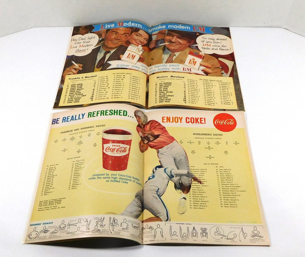 Lot of (2) Different 1957 & 1959 Franklin & Marshall College Football Programs Pic2