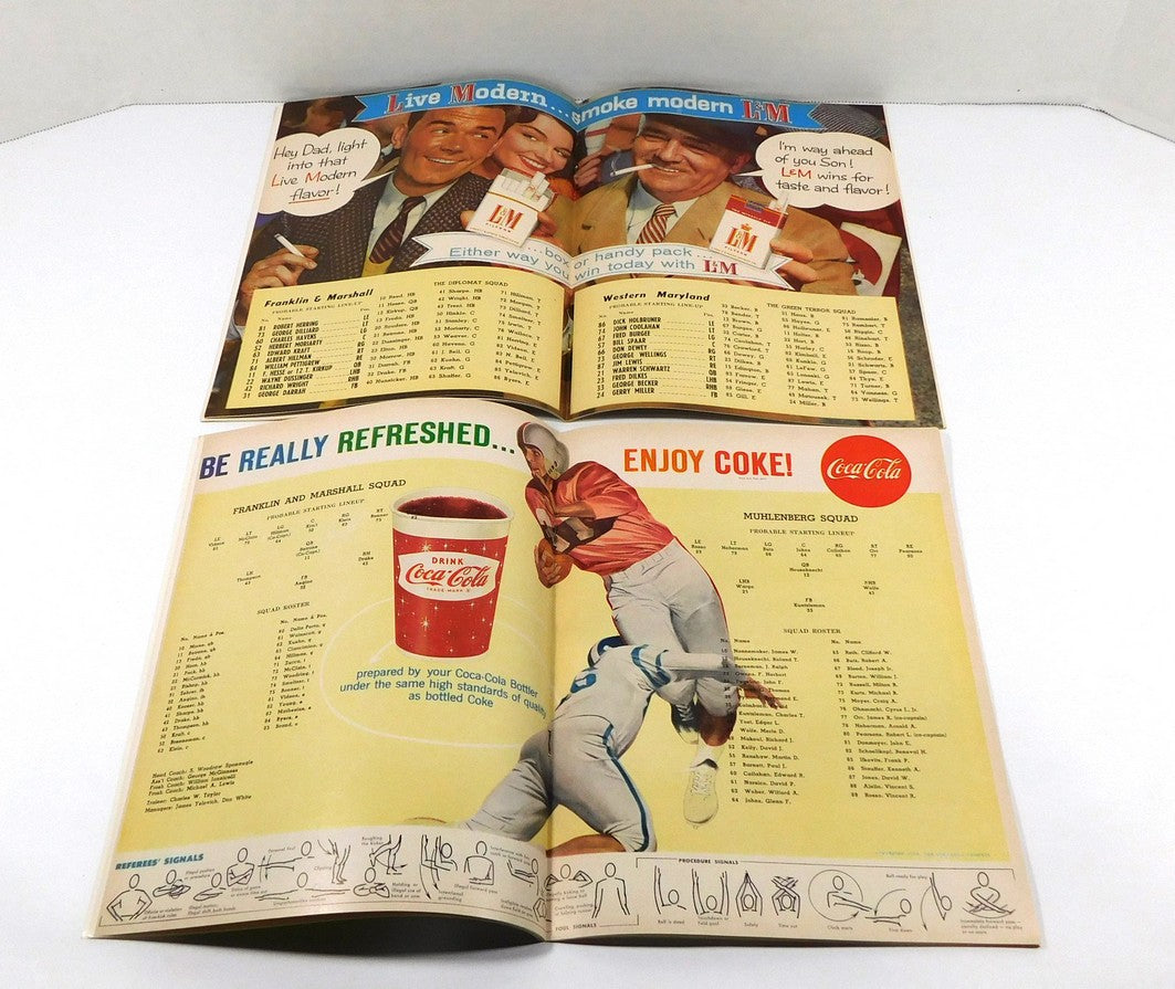 Lot of (2) Different 1957 & 1959 Franklin & Marshall College Football Programs Pic2