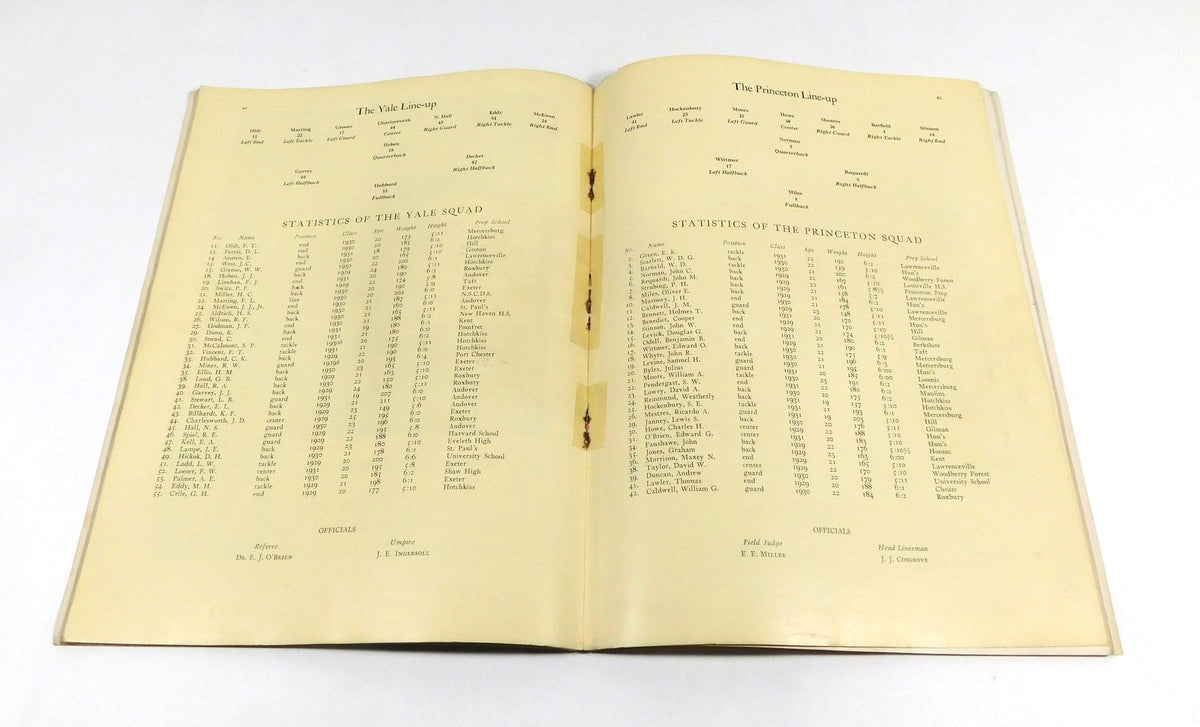 1928 Yale at Princeton College Football Program 11-17-28 Pic2