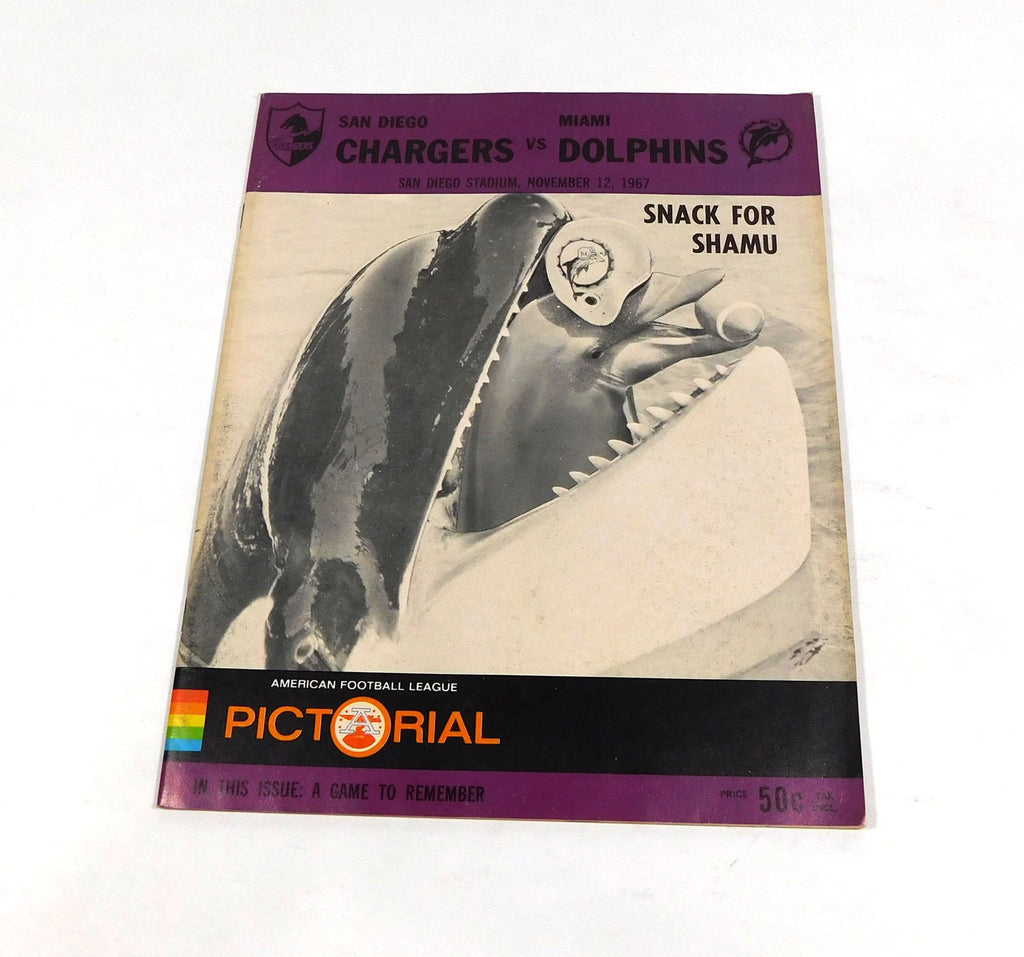 1967 Miami Dolphins at San Diego Chargers AFL Football Program 11-12-67