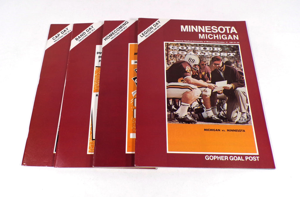 Lot of (4) Different 1981 Minnesota College Football Programs