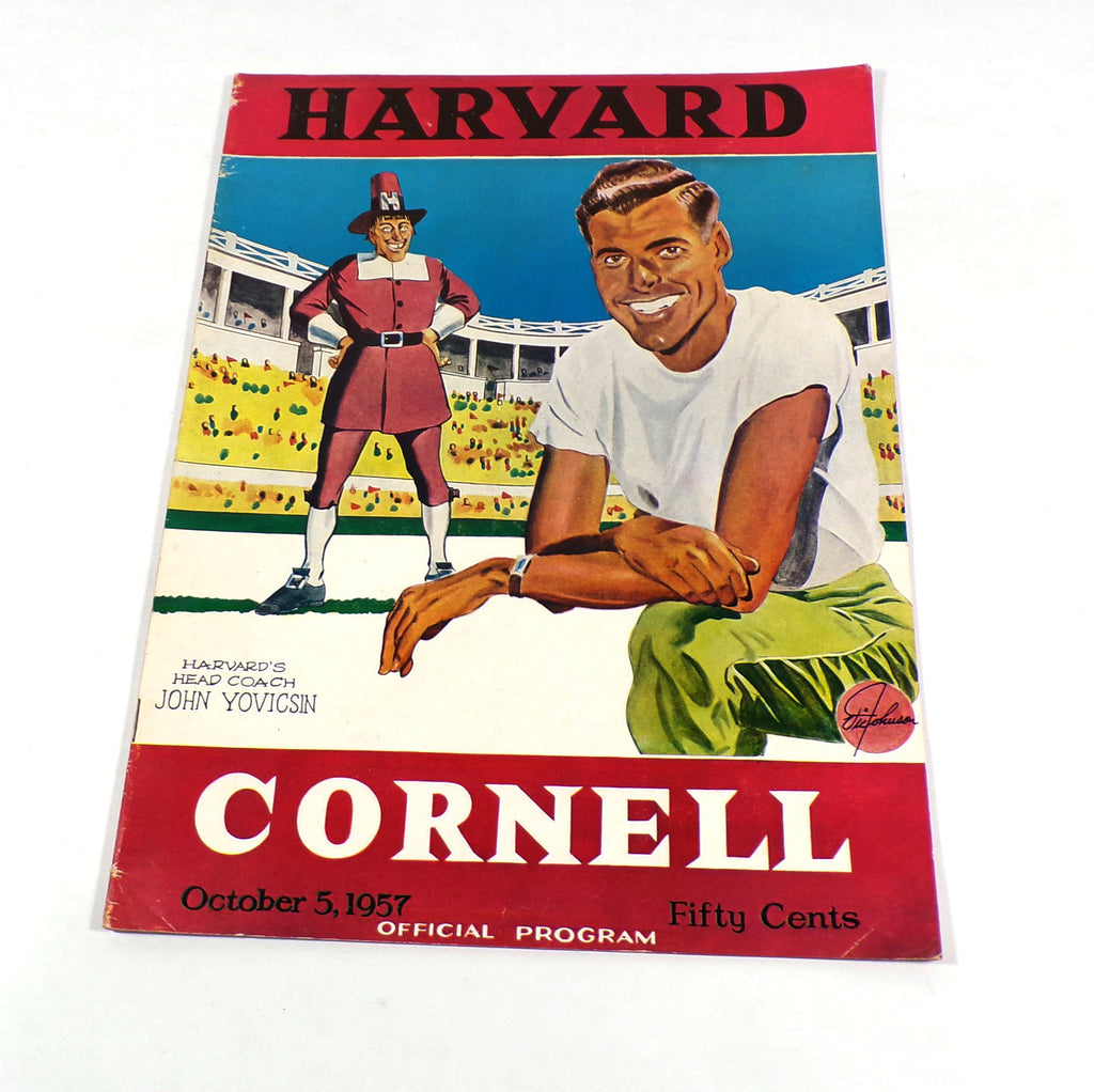 1957 Cornell at Harvard College Football Program 10-5-57