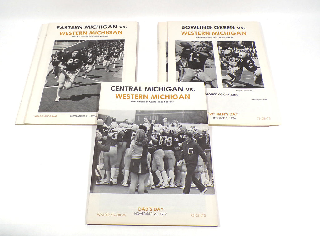 Lot of (11) Assorted 1976 Western Michigan College Football Programs Pic2