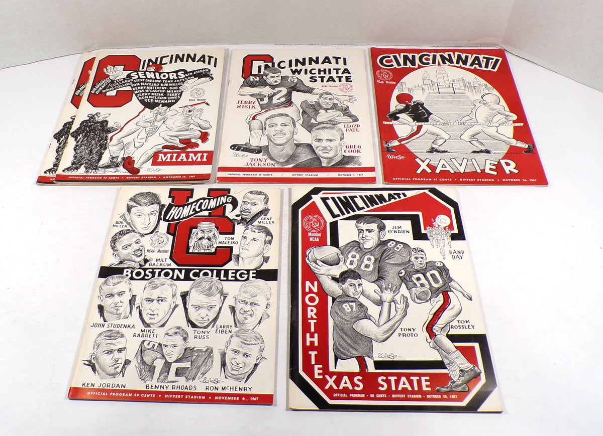 Lot of (6) Assorted 1967 University of Cincinnati College Football Programs Pic2