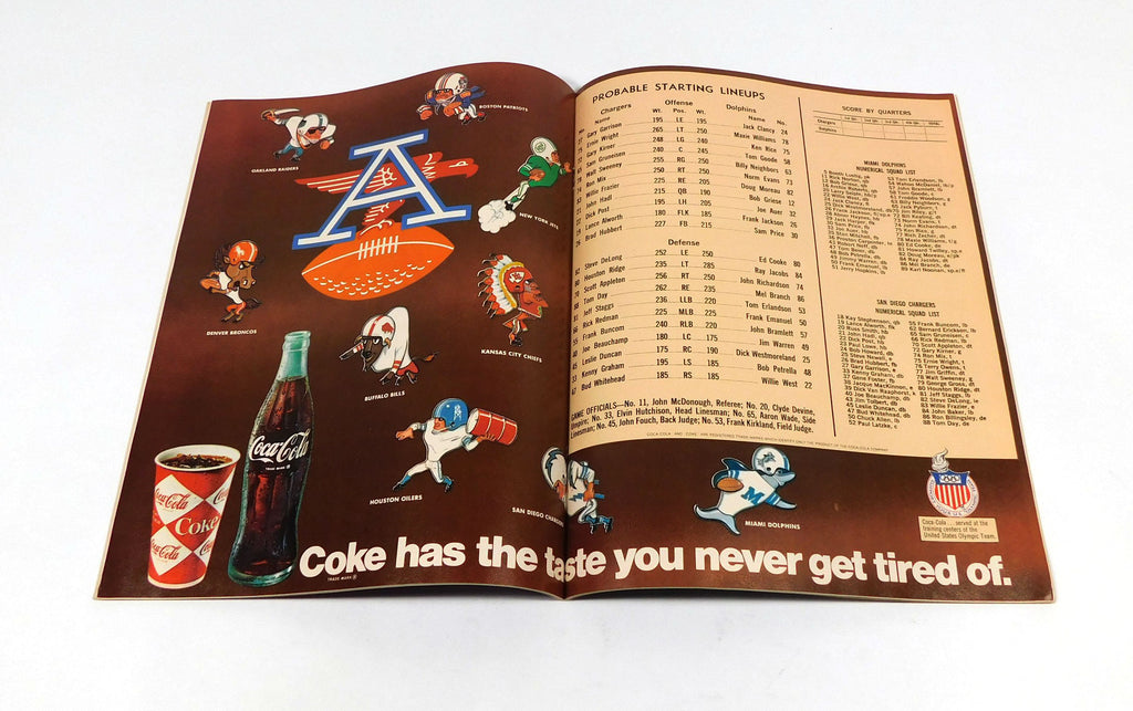 1967 Miami Dolphins at San Diego Chargers AFL Football Program 11-12-67 Pic2
