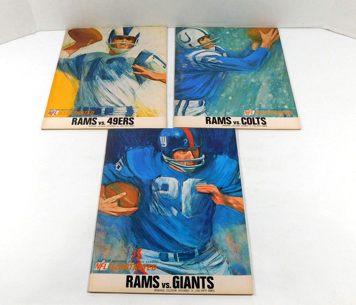 Lot of (5) Different 1966 Los Angeles Rams NFL Football Programs DA065633 Pic2