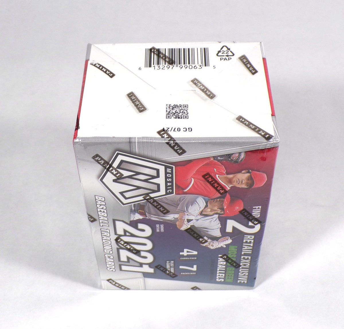 2021 Panini Mosaic Baseball Retail Blaster Box Sealed (7 Packs) Blue Camo Pic2