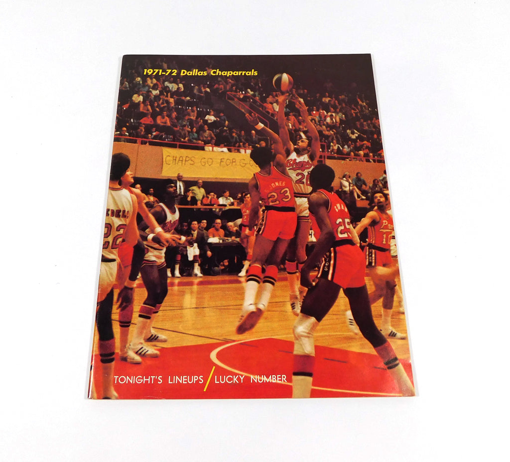 1971-72 Kentucky Colonels at Dallas Chaparrals ABA Basketball Program 2-25-72