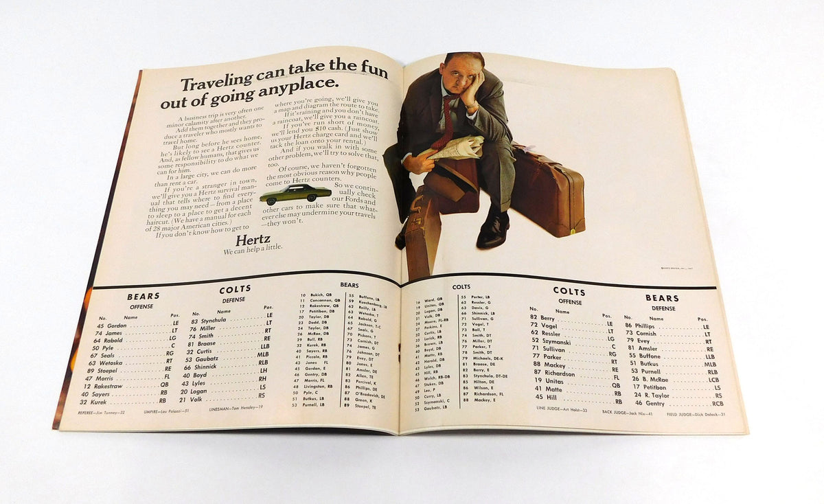 1967 Baltimore Colts at Chicago Bears NFL Football Program 10-8-67 Pic2