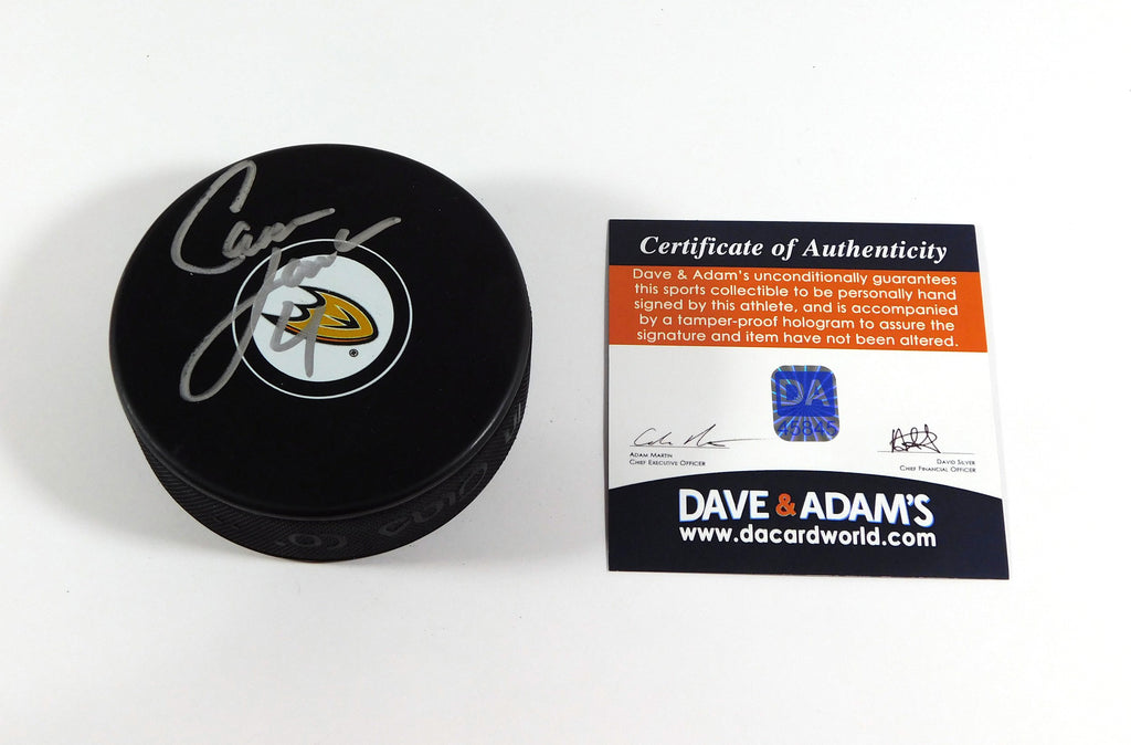 Cam Fowler Signed NHL Souvenir Hockey Puck Ducks Dave & Adam's Auto