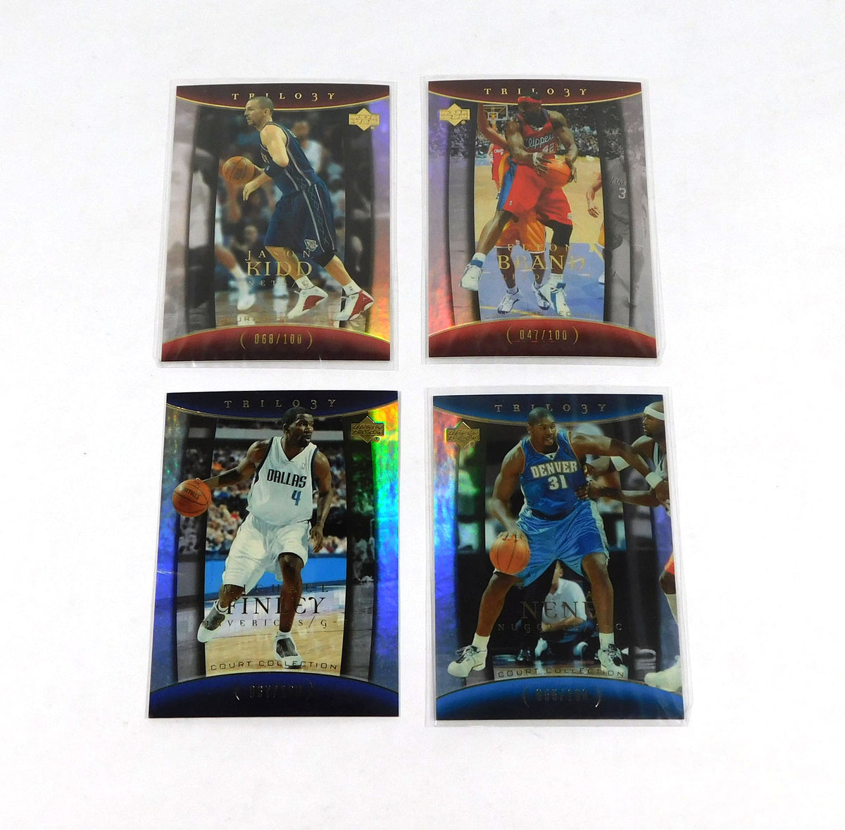Lot of (4) 2004-05 Upper Deck Trilogy Court Collection Parallel Cards (# /100)