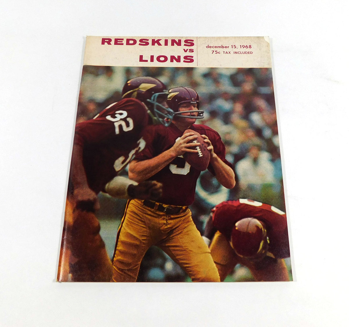 1968 Detroit Lions at Washington Redskins NFL Football Program 12-15-68