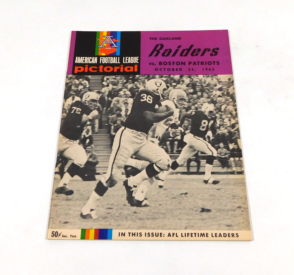 1965 Boston Patriots at Oakland Raiders AFL Football Program 10-24-65