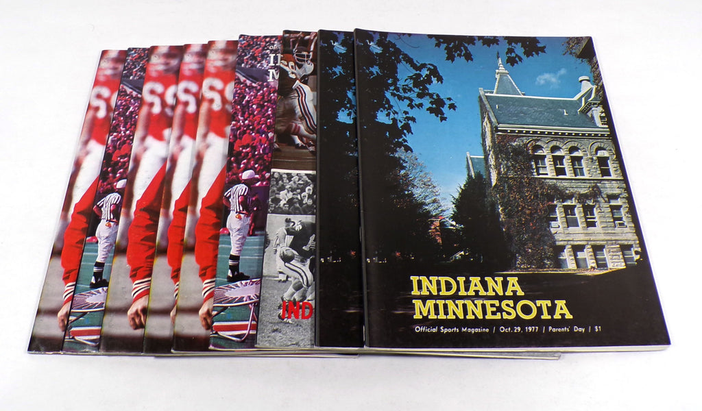 Lot of (9) Assorted 1977 Indiana College Football Programs