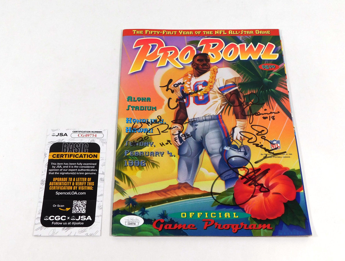 Joiner/Dierdorf/Renfro/Creekmur/Gibbs Signed 1996 Pro Bowl Magazine 5 JSA Autos