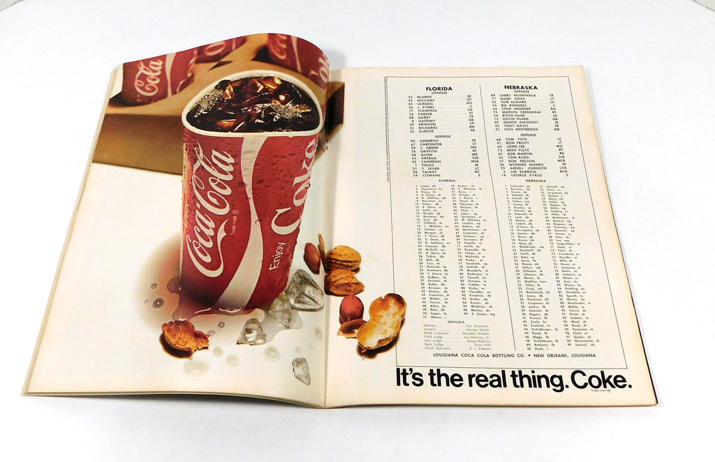 1974 Nebraska vs Florida Sugar Bowl College Football Program 12-31-74 Pic2