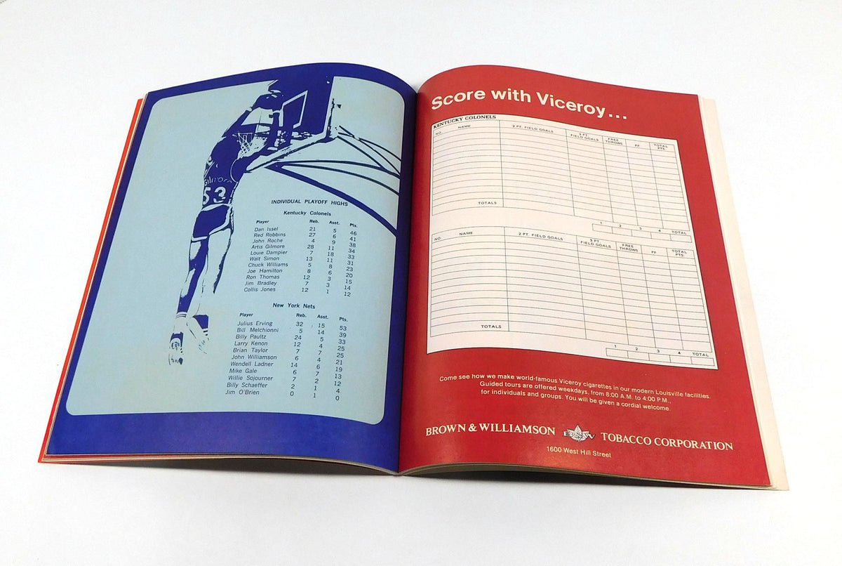 1973-74 Kentucky Colonels vs New York Nets ABA Basketball Playoff Program Pic2