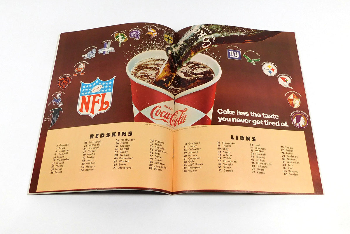 1968 Detroit Lions at Washington Redskins NFL Football Program 12-15-68 Pic2