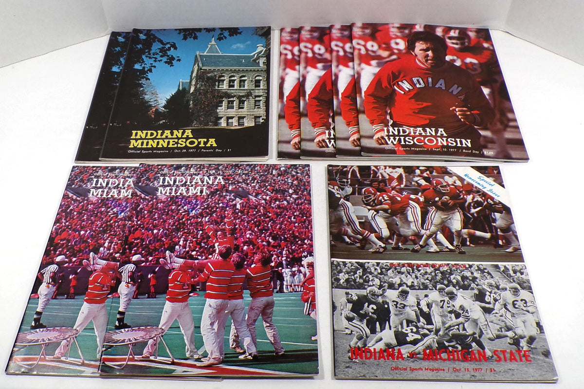 Lot of (9) Assorted 1977 Indiana College Football Programs Pic2
